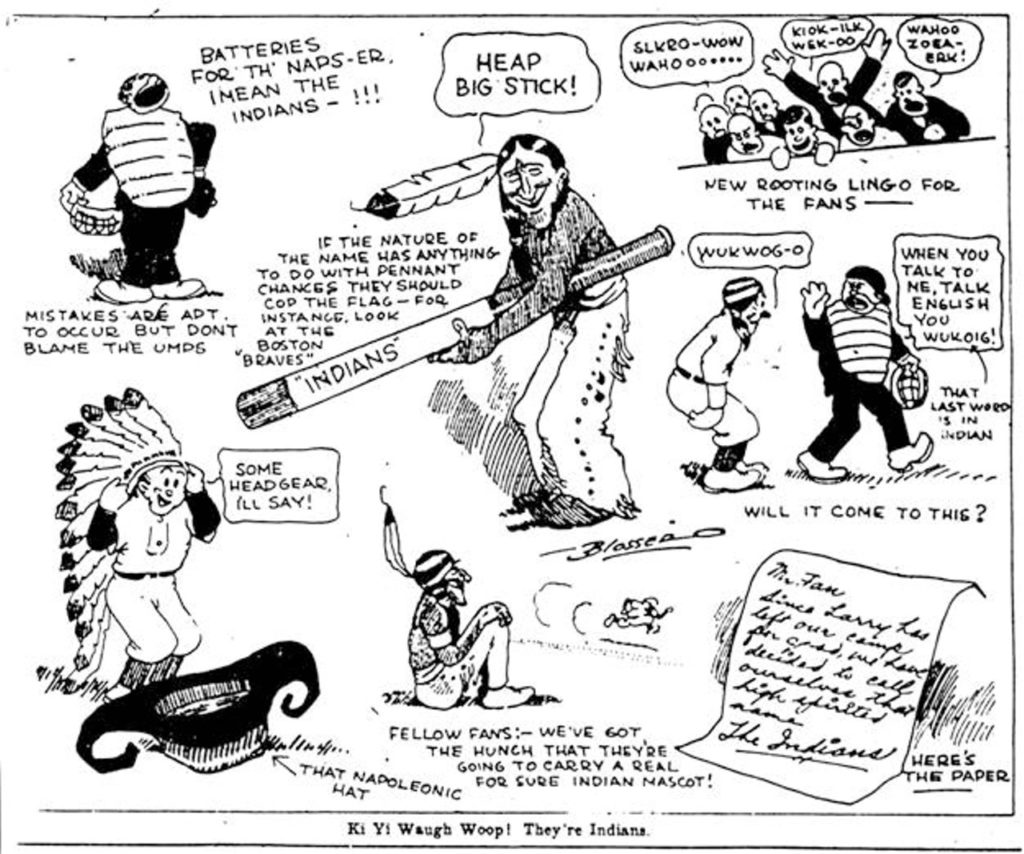 1915 Plain Dealer cartoon "They're Indians"